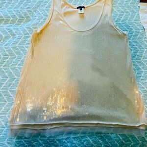J Crew Cream Sequin Tank Top